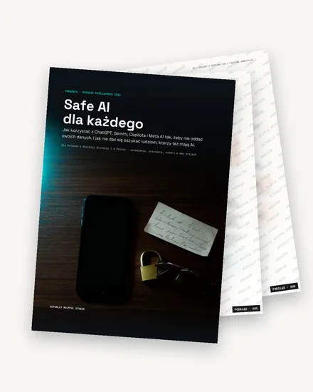 Okładka i strony poradnika Safe AI dla każdego